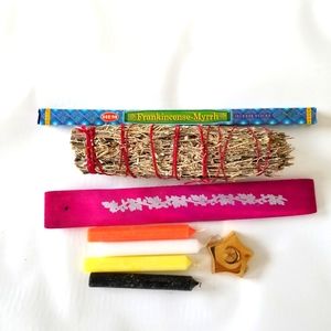 ✅#2 8 NEW pcs lot: candles, incenses, sage, holders